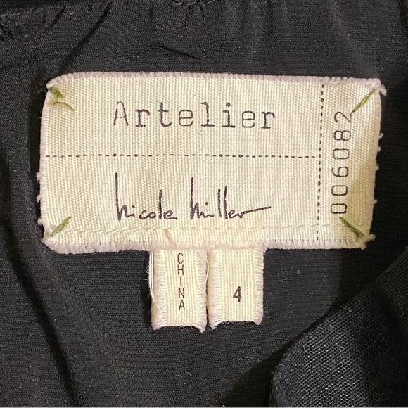 NICOLE MILLER ARTELIER BLACK MODERN ASYMMETRICAL FITTED FAN PENCIL SKIRT - Picture 13 of 16